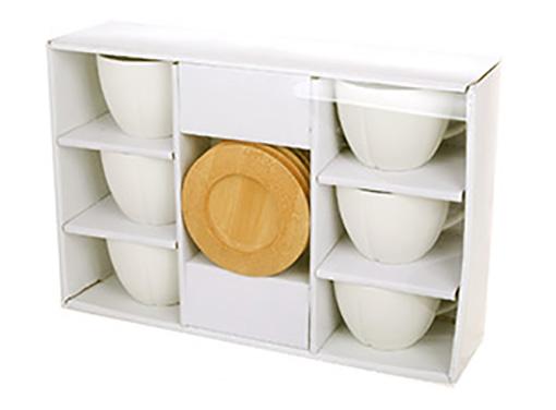 Tea and coffee set Nouvelle Home 6 cups 180ml and 6 bamboo saucers BD-938-044