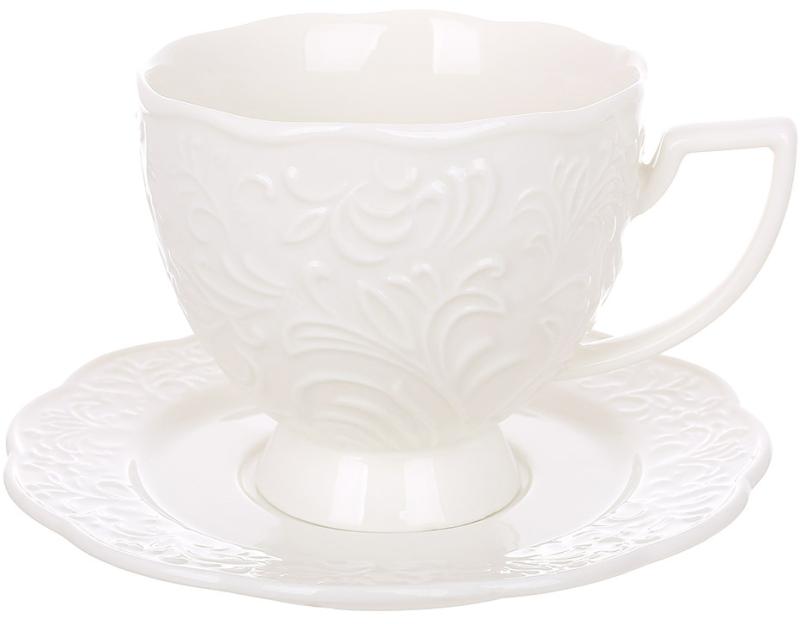 Tea cup, porcelain, "White City Lily", 250ml, with saucer BD-988-482