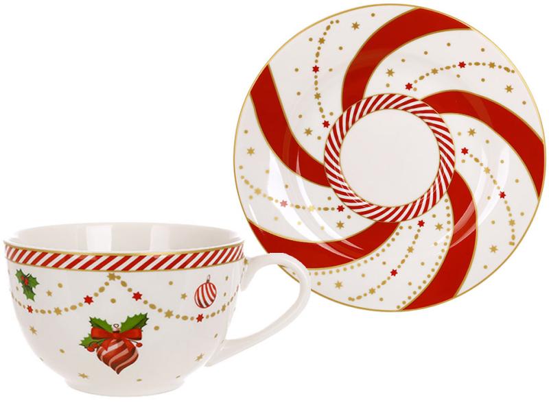 Set of porcelain cups "Candyland" 2 cups 250ml and 2 saucers BD-K135