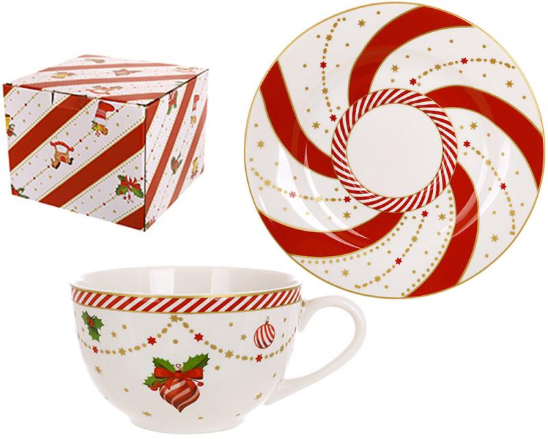 Set of porcelain cups "Candyland" 2 cups 250ml and 2 saucers BD-K135
