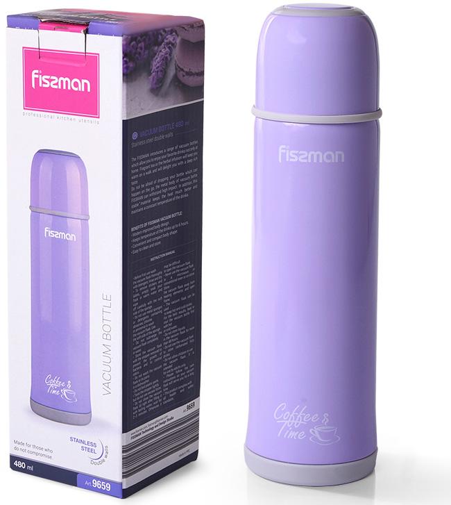 Термос Fissman Ayge Lilac 480мл из нержавеющей стали FN-9659