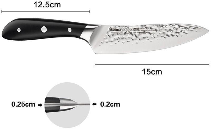 Нож поварской Fissman Hattori 15см hammered из нержавеющей стали FN-2530