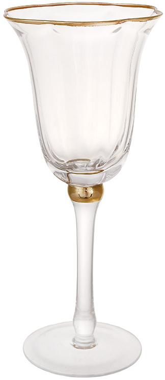 Set of 6 glass glasses "Gatsby" 250ml (wine glasses) with gold border BD-992-450