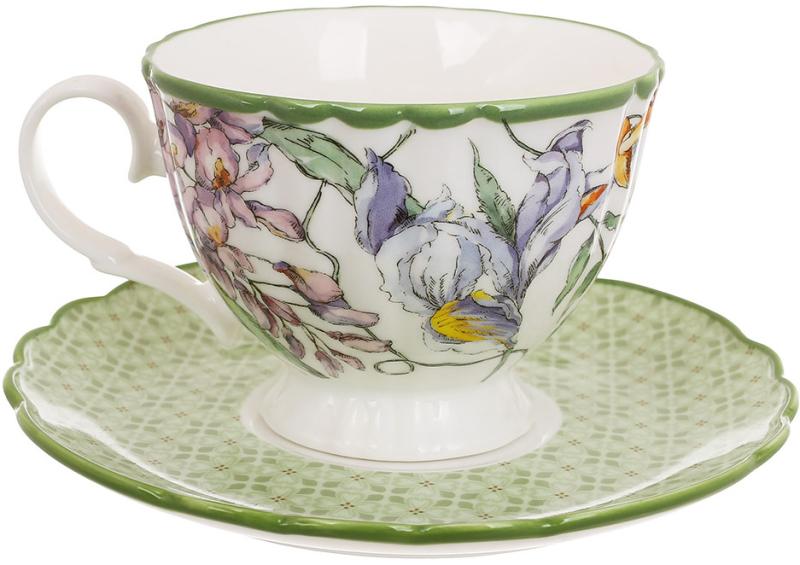 Porcelain cup and saucer "Wisteria Garden" 280ml, tea pair BD-498-341