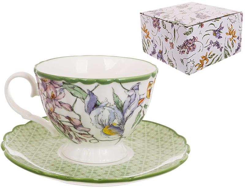 Porcelain cup and saucer "Wisteria Garden" 280ml, tea pair BD-498-341