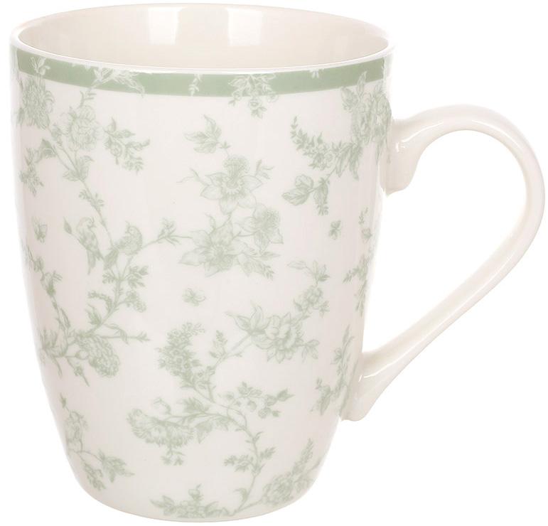 Кружки фарфоровые (чашки чайные) "Floral Green" 6 кружек 350мл BD-K208