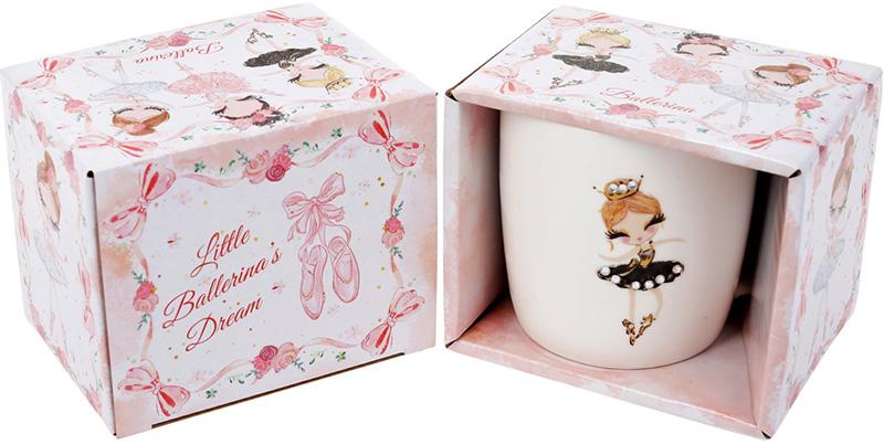 Porcelain mug "Ballerina" 350ml, with rhinestones BD-380-431