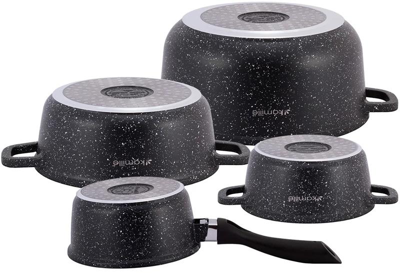 Kamille Landes Black 8 Piece + Two Potholders Kitchen Utensils Set KM-4429