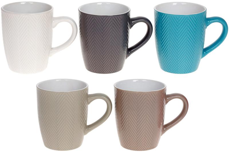 Set of 5 ceramic mugs "Madrid" 360ml, pastel BD-344-184A
