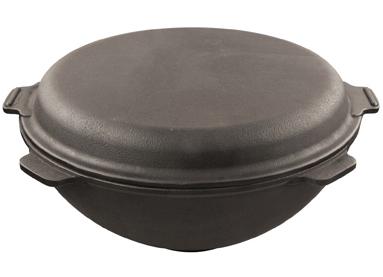 Cast-iron cauldron-wok "Nasha Maisternya" 8L with frying pan lid