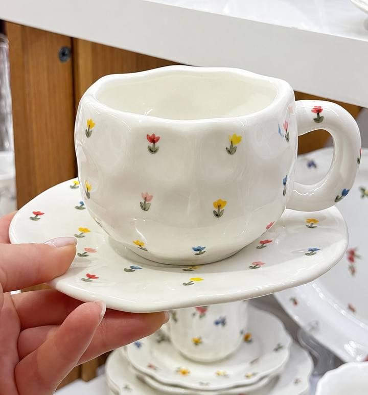 Tea Ceramic Cup "Flower" 350ml with Saucer BD-992-834