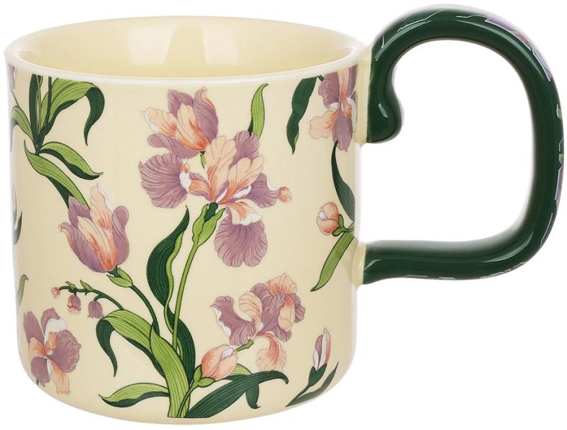 Ceramic mug "Iris Bloom" 350ml with floral pattern BD-992-843