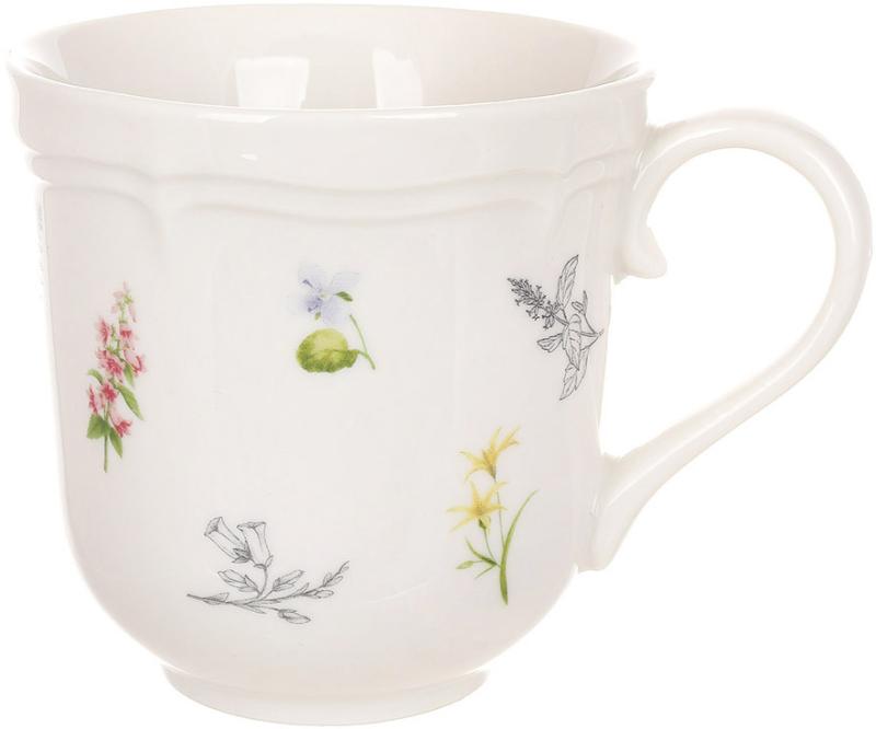 Set of 6 Porcelain Mugs "Flower Motives" 370ml BD-K285