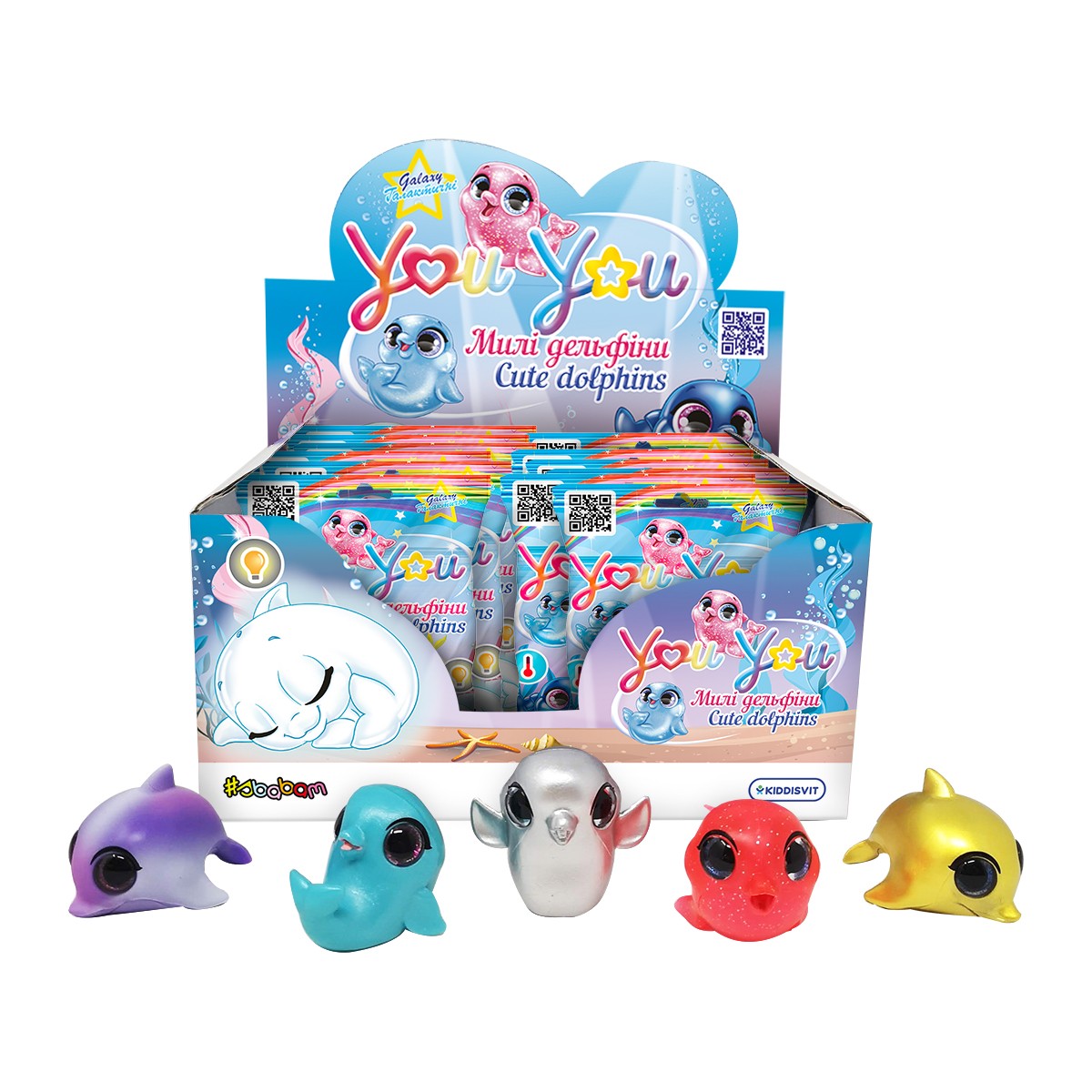 You You Surprise Figurines Display - Cute Dolphins (12 pcs.)