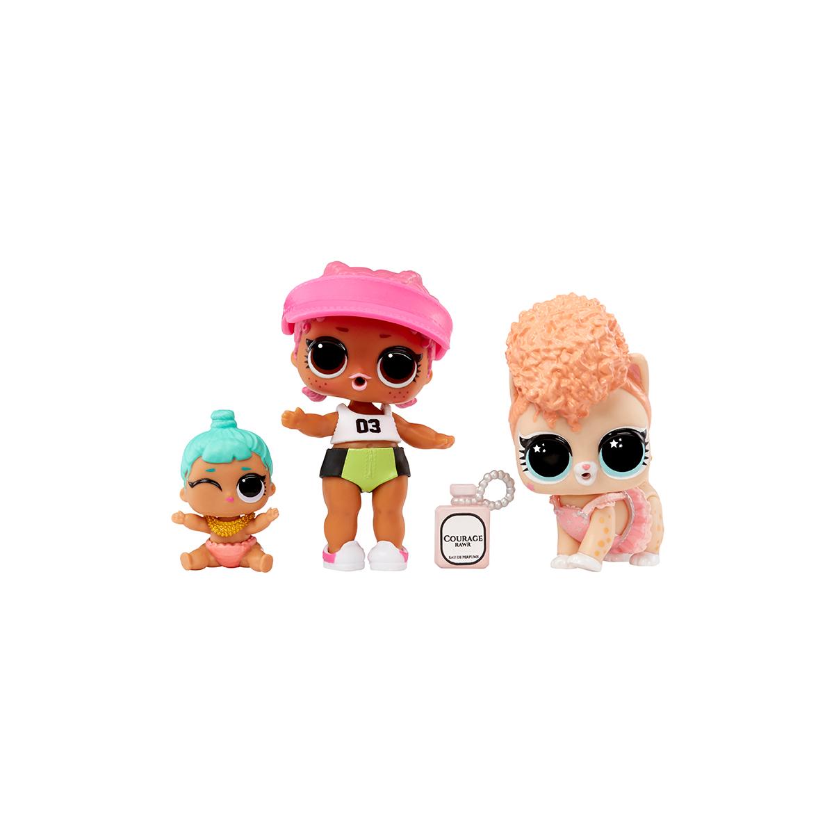L.O.L. Surprise! OPP Tot + Pet + Lil Sis Dolls Set - Spikey, Kitty, Lil Jenny