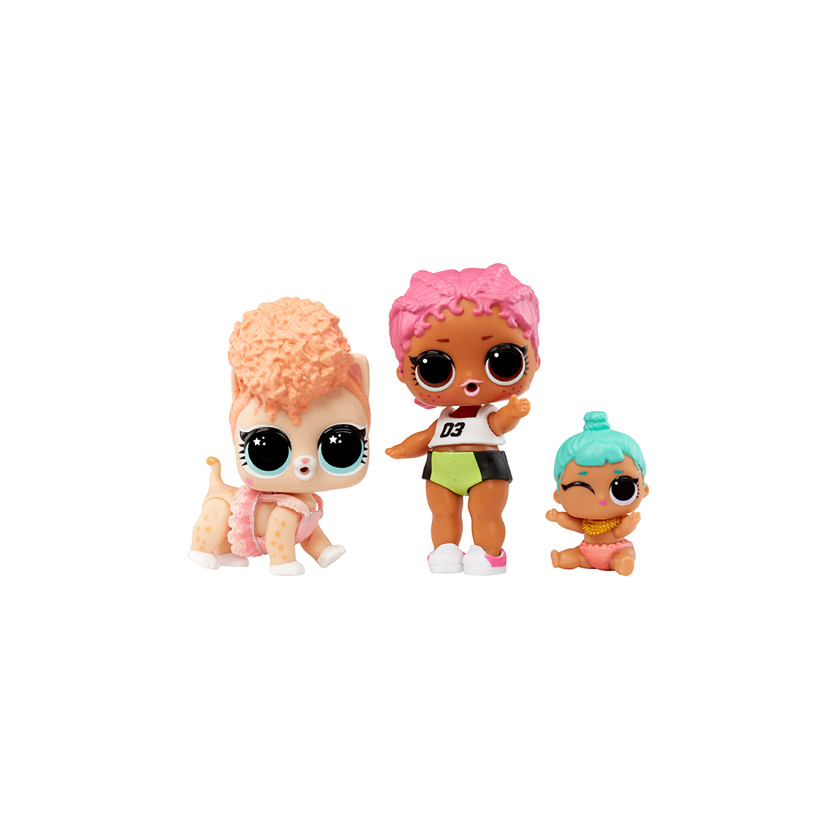 L.O.L. Surprise! OPP Tot + Pet + Lil Sis Dolls Set - Spikey, Kitty, Lil Jenny