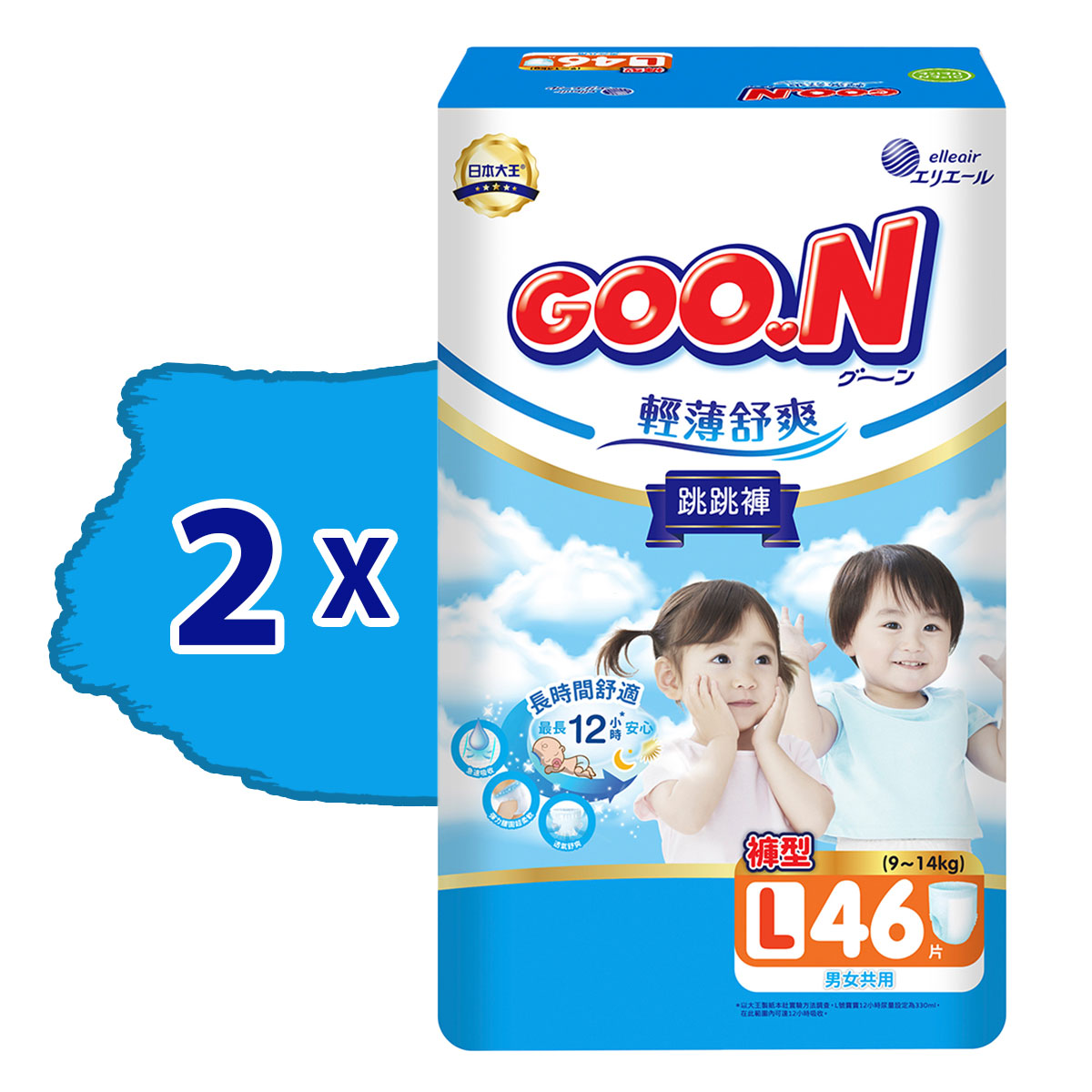 Goo.N Slim & Comfort Diaper Трусики (розмір 4(L), 9-14 кг, 92 частини)