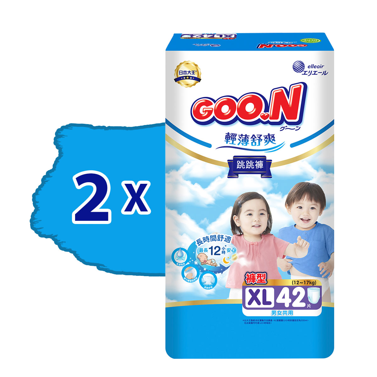 Трусики-підгузки Goo.N Slim & Comfortable (розмір 5 (XL), 12–17 кг, 84 шт)