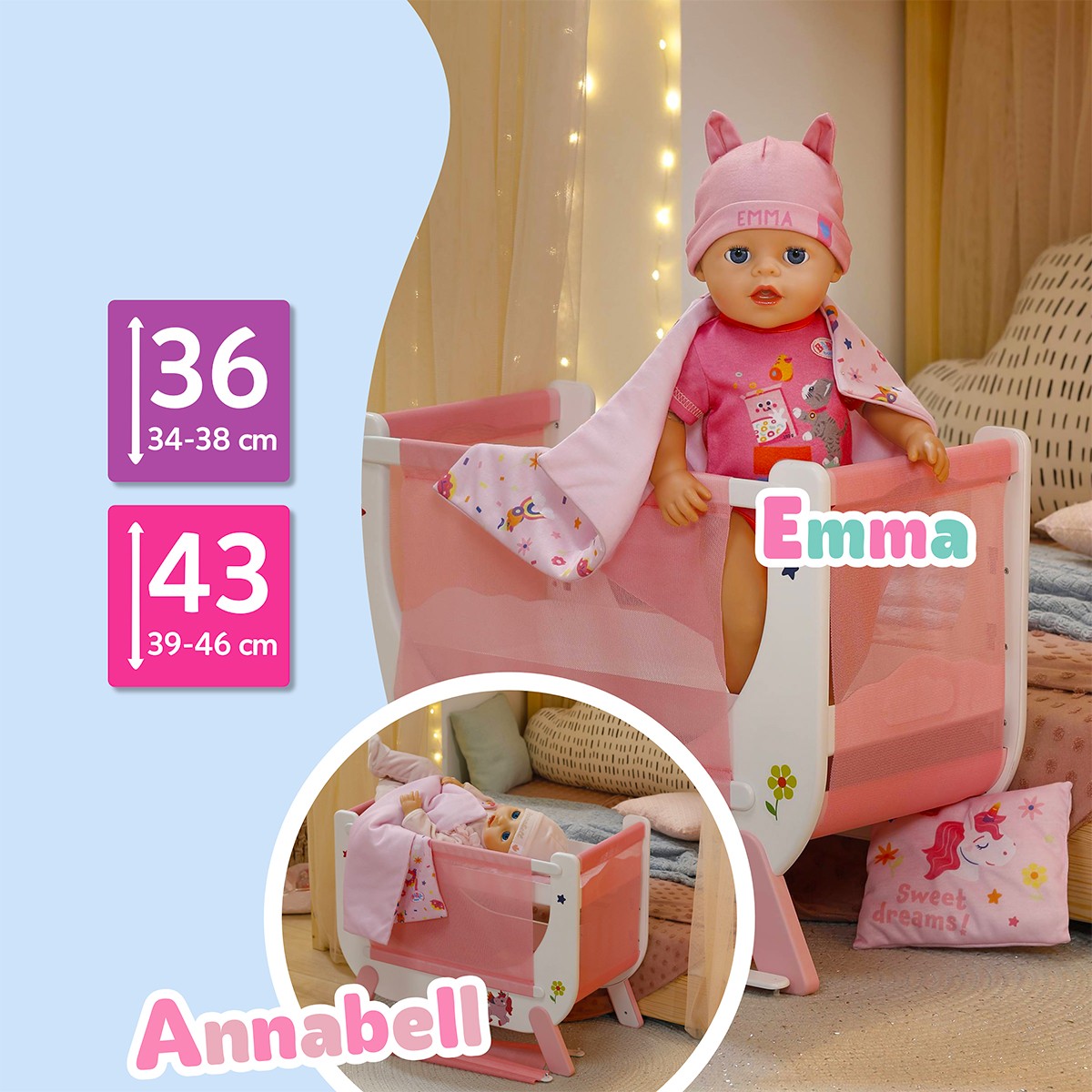 BABY born Doll Crib – Unicorn Dreams