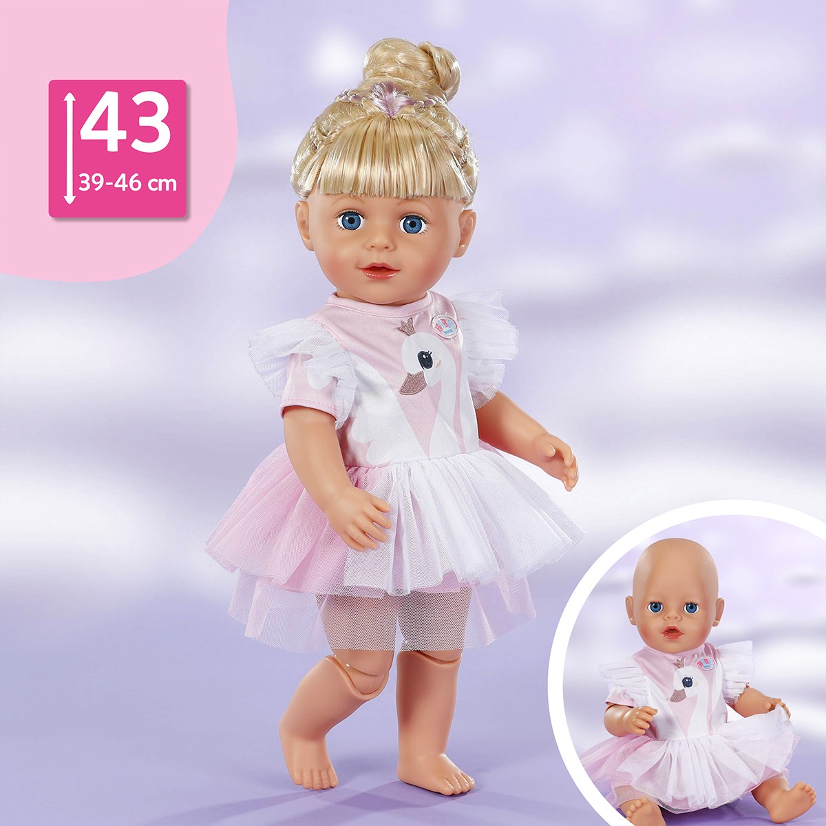 Одяг для ляльки Baby Born — Сукня з лебедем (43 см)