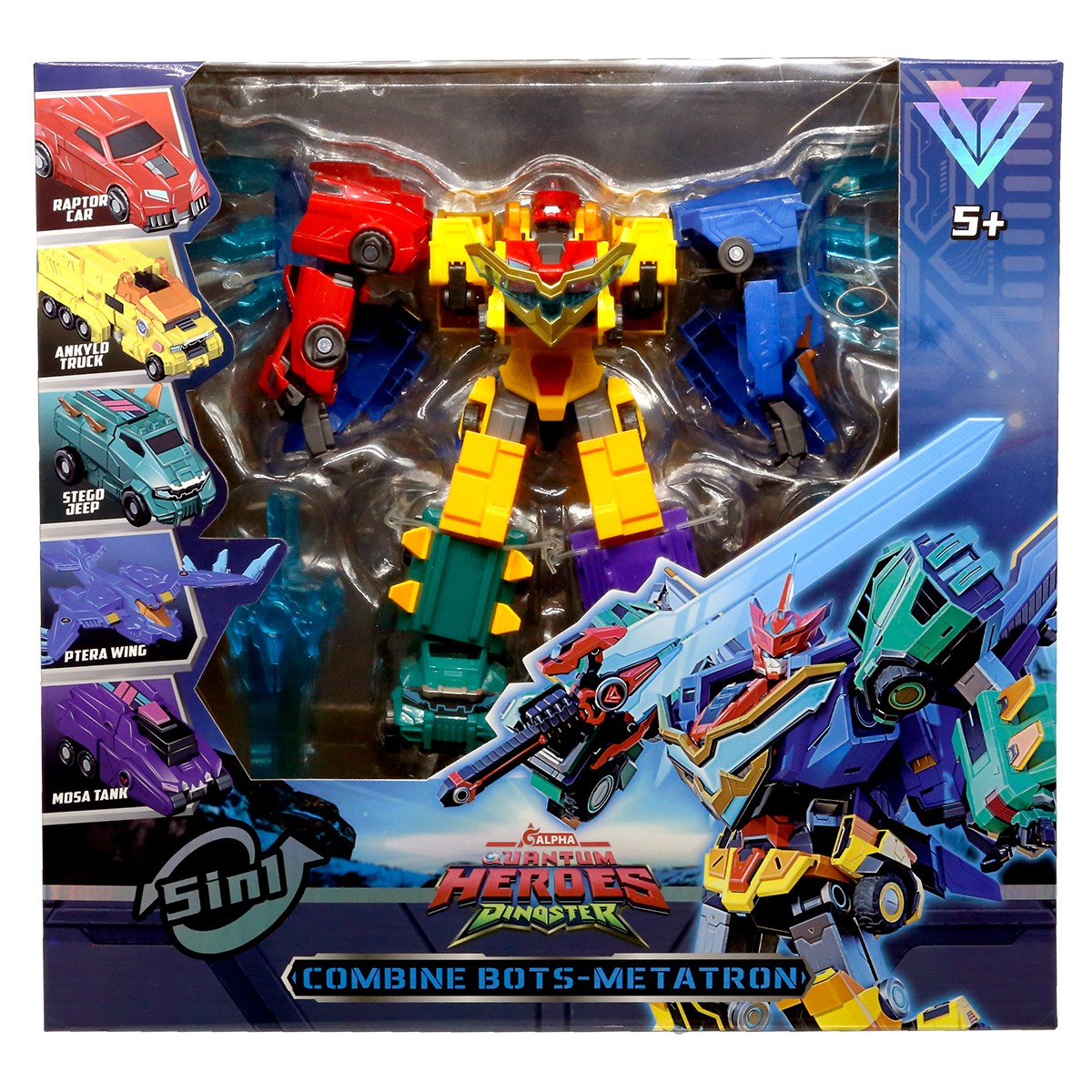 Dinoster Transforming Car Play Set - Metatron 5-in-1