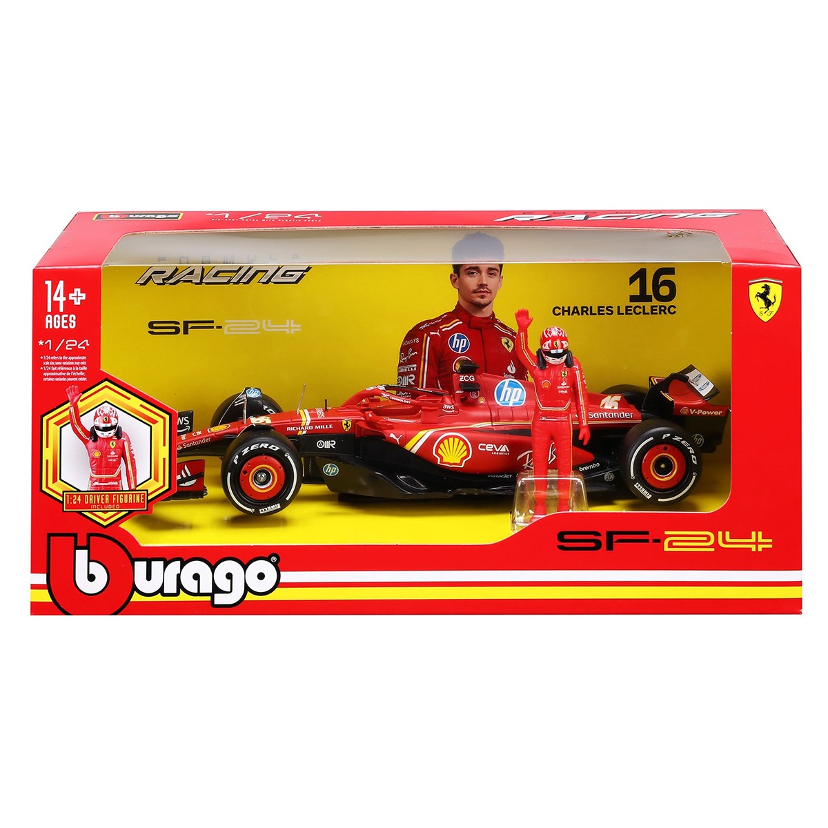 Автомодель с фигуркой – Ferrari SF-24 (2024) (1:24)