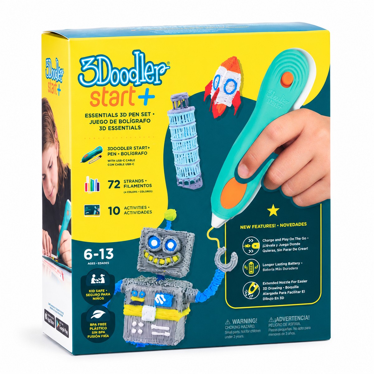 3Doodler Start Plus 3D Pen for Children's Creativity - Creative Plus (72 Rods)