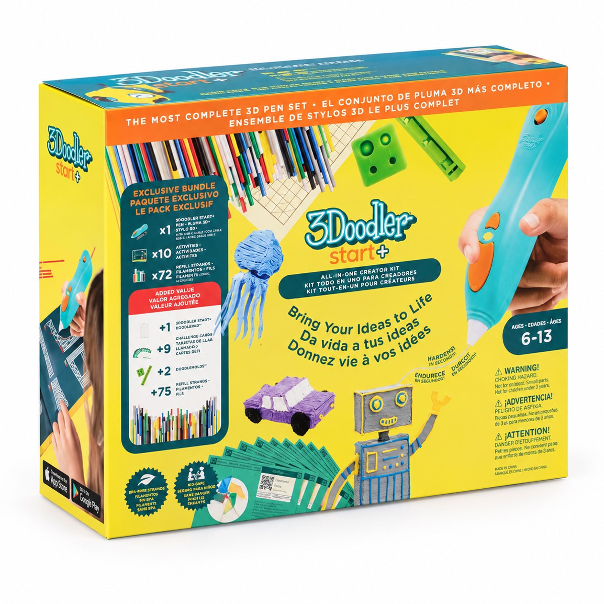 3Doodler Start Plus 3D Pen for Children's Creativity - MegaCreative (147 Strands, 9 Stencils)
