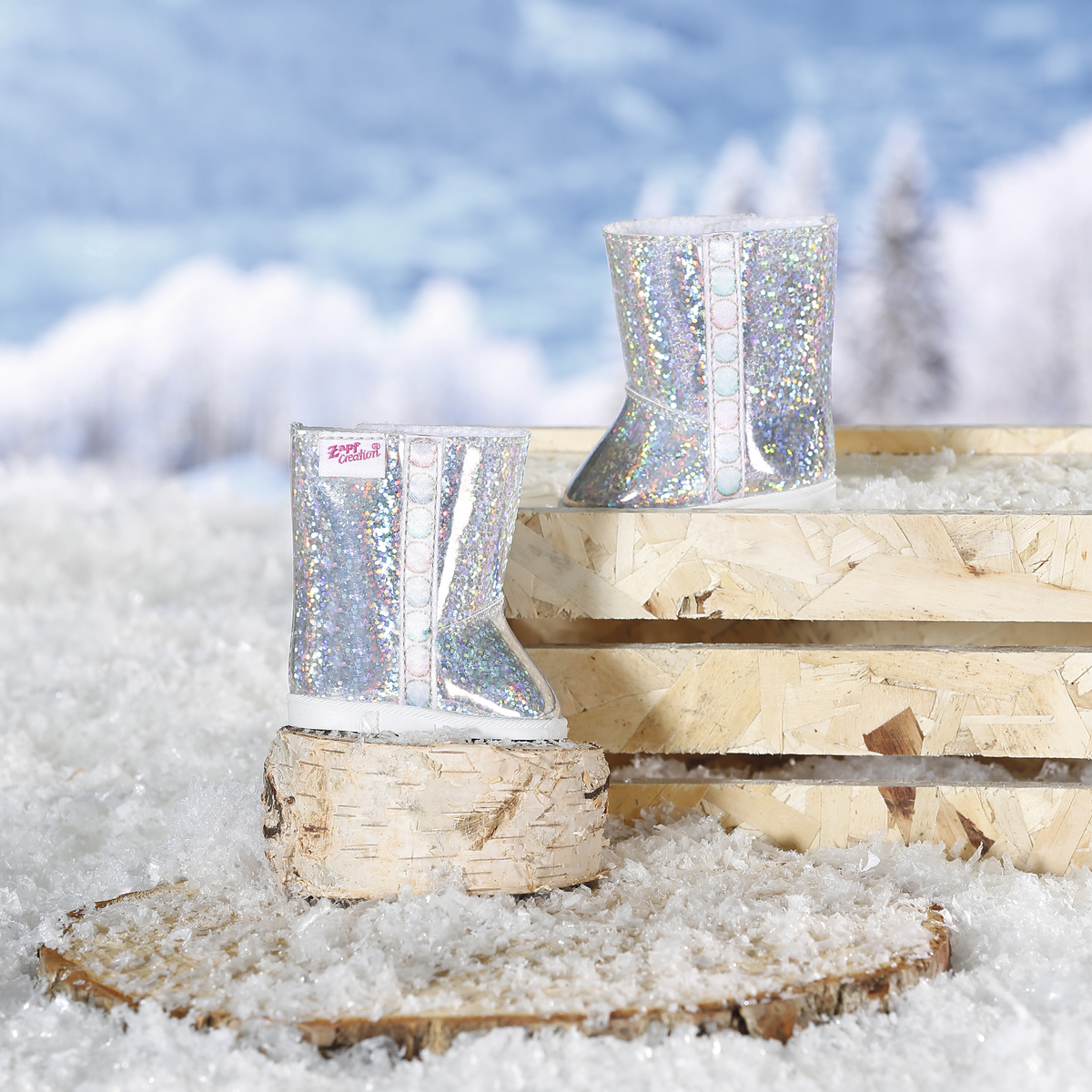Baby Born Doll Shoes - Silver Boots