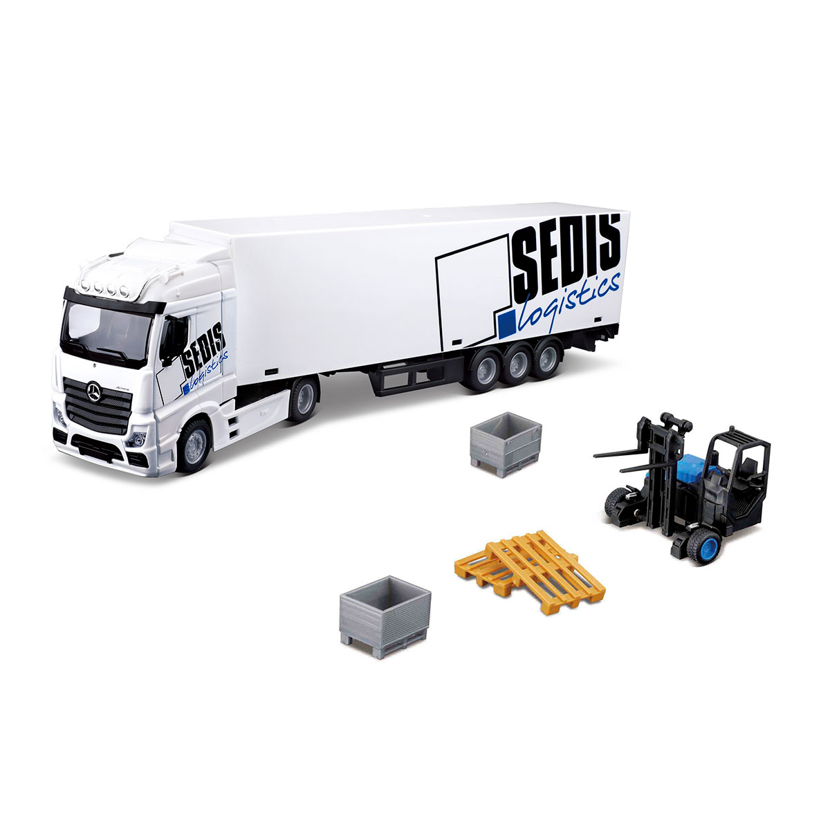 Игровой набор – Фура Mercedes-Benz Actros c погрузчиком