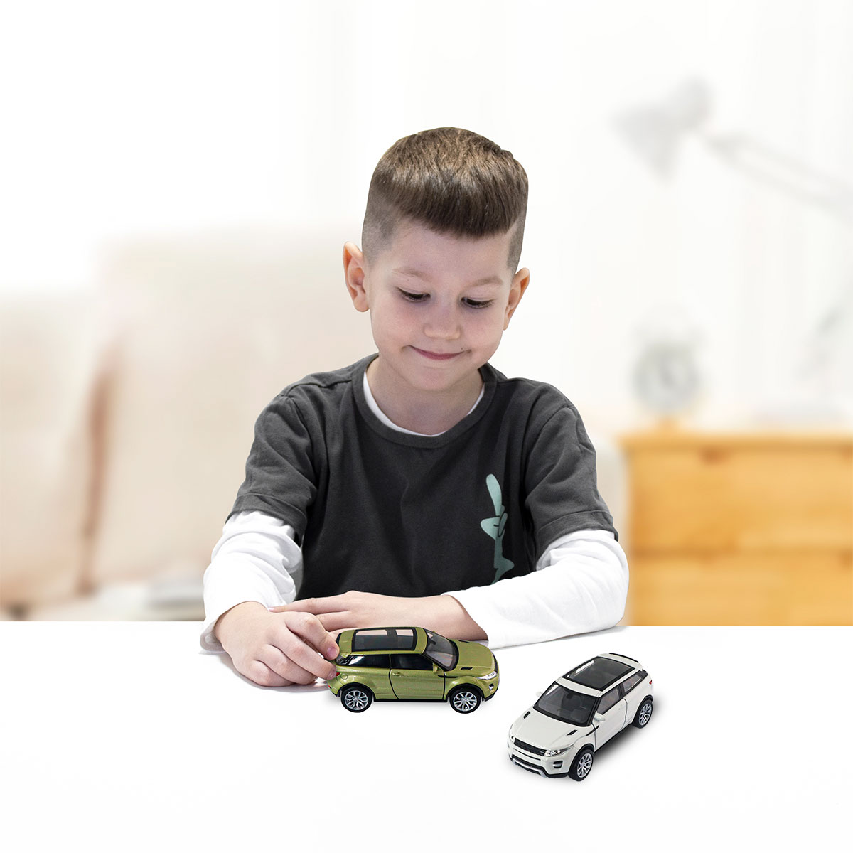 Автомодель - Land Rover Range Rover Evoque (белый, зеленый)