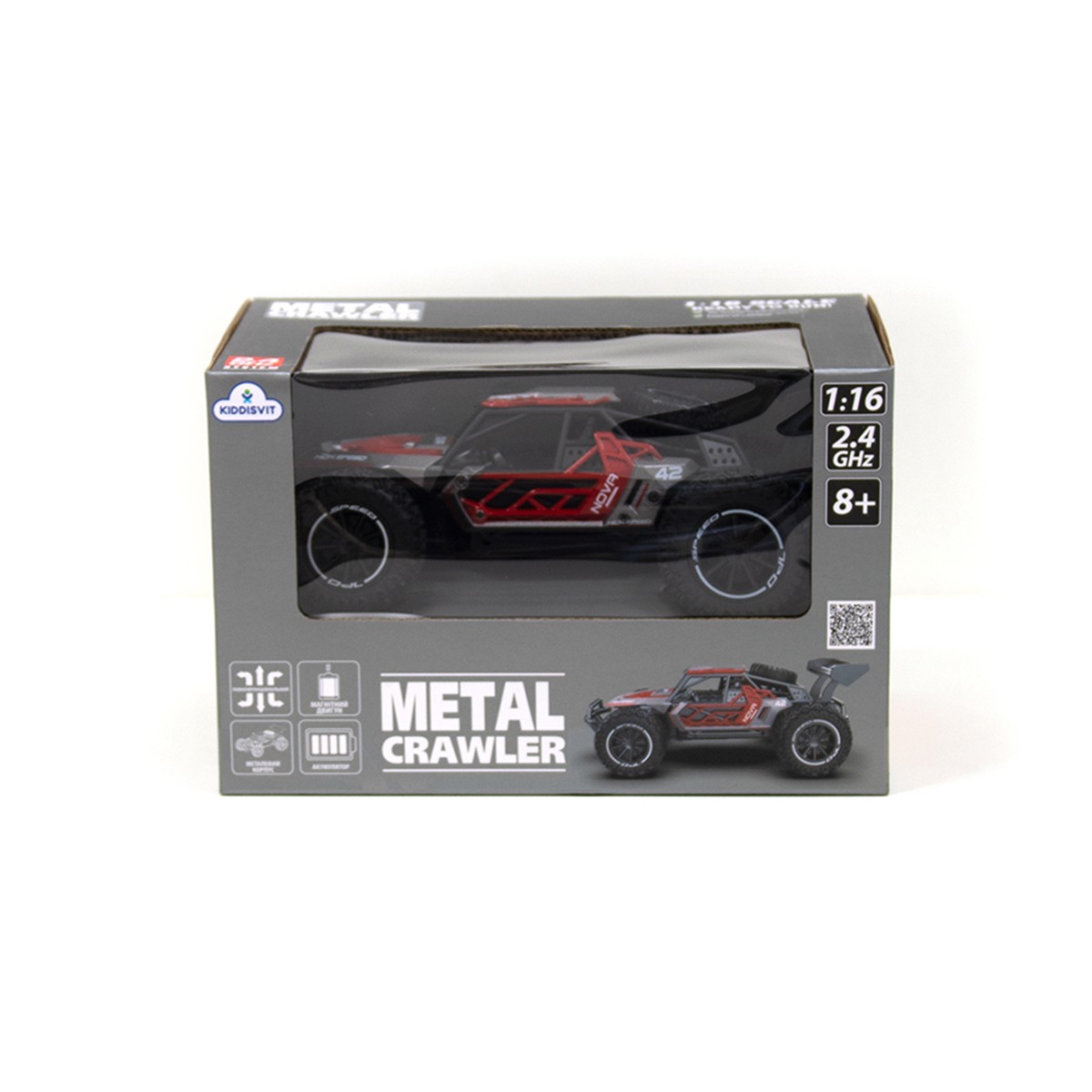 Автомобиль Metal Crawler на р/у – Nova (серо-красный, 1:16)
