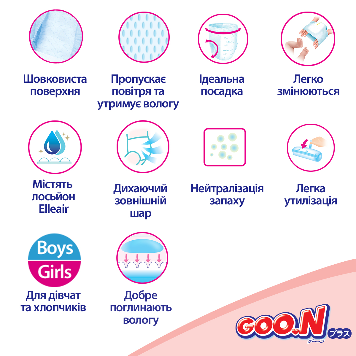 Трусики-подгузники Goo.N Plus для детей (размер 6(XXL), 13-25кг, 56шт)