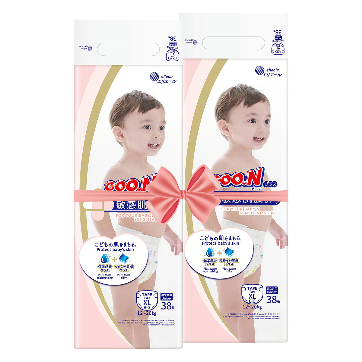 Goo.N Plus diapers for babies (size 5(XL), 12-20 kg, 76 pcs)