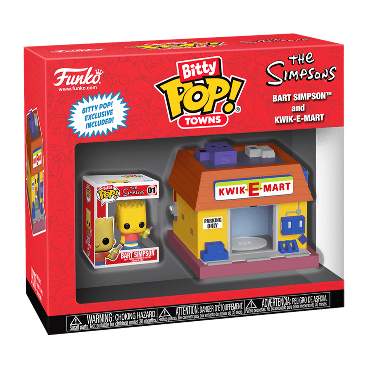 Bitty Pop! Town Figure Set - Bart Simpson and Quickie Mart