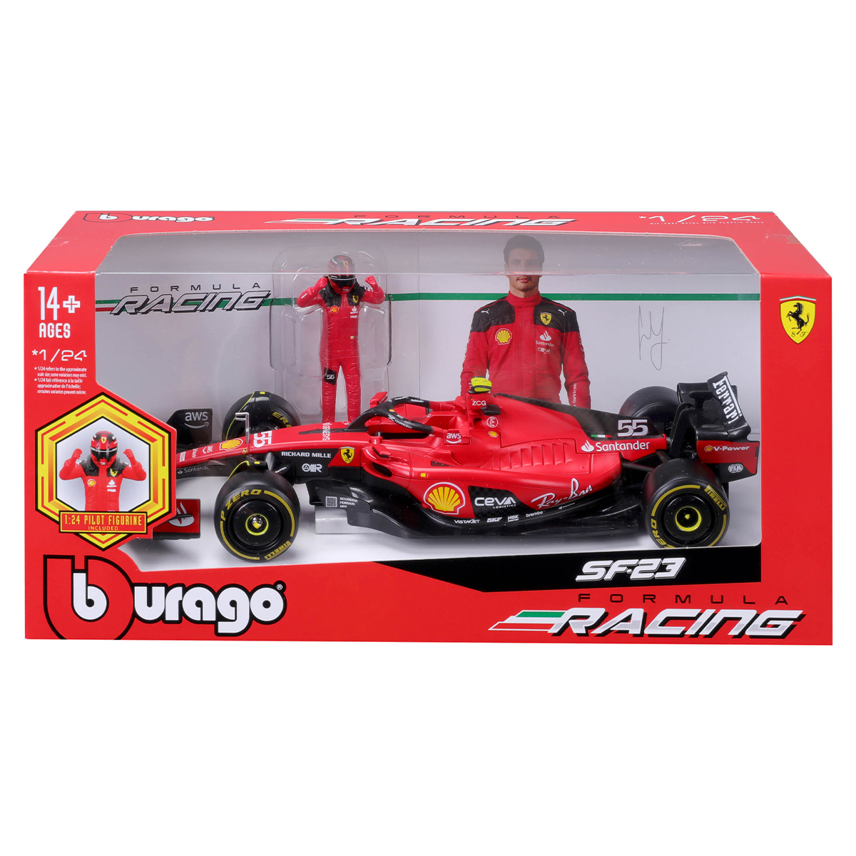 Car model with figure - Ferrari SF-23 (1:24)