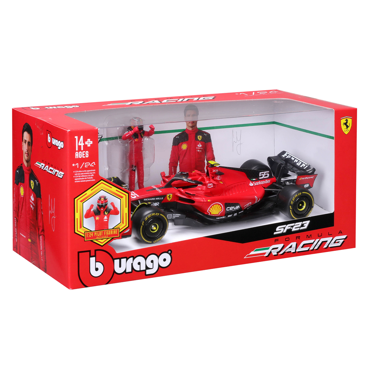 Car model with figure - Ferrari SF-23 (1:24)