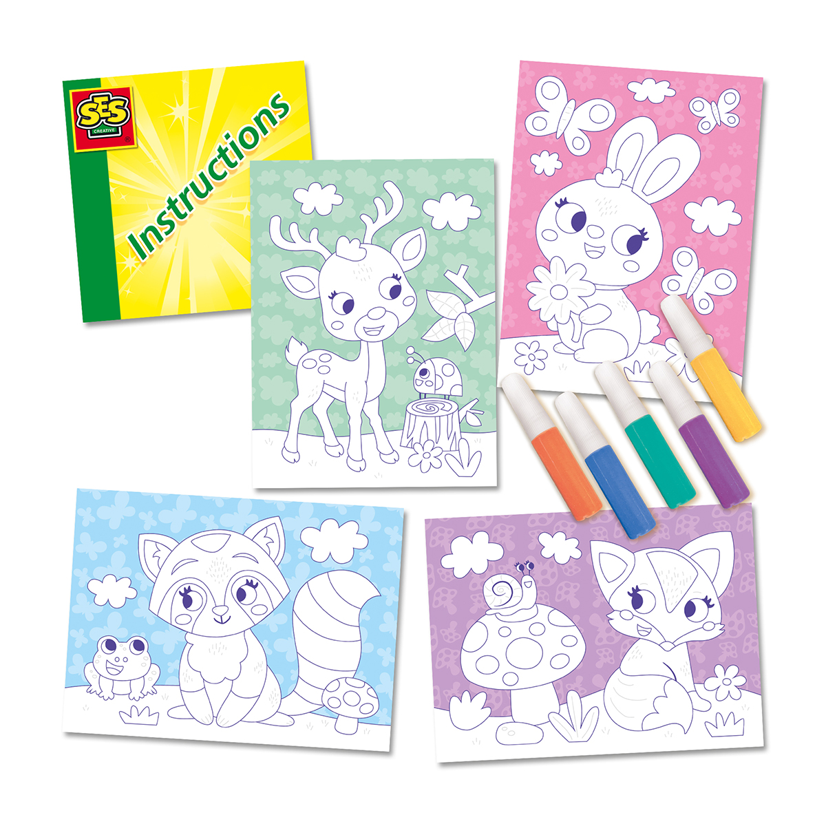 Art set with colored sand - Forest animals