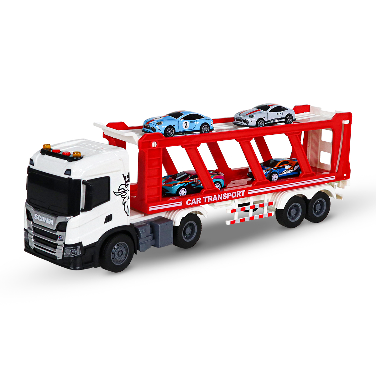 Игровой набор серии Large Truck – Автоперевозчик Scania (4 машины, свет, звук)