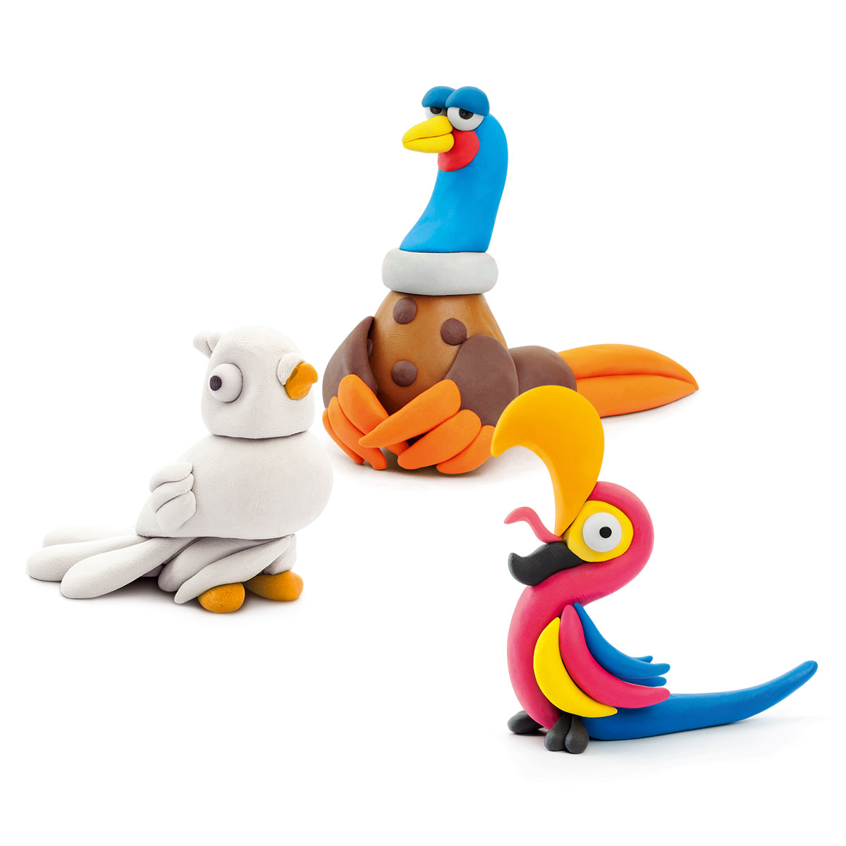 Plasticine set Lipaka - Birds: Macaw, pheasant, pigeon Plasticine set Lipaka - Birds: Macaw, pheasant, pigeon