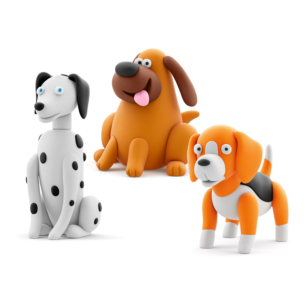 Lipaka Plasticine Set - Dog Friends: Dalmatian Turbo, Labrador Yum-Yum, Beagle Woki Lipaka Plasticine Set - Dog Friends: Dalmatian Turbo, Labrador Yum-Yum, Beagle Woki