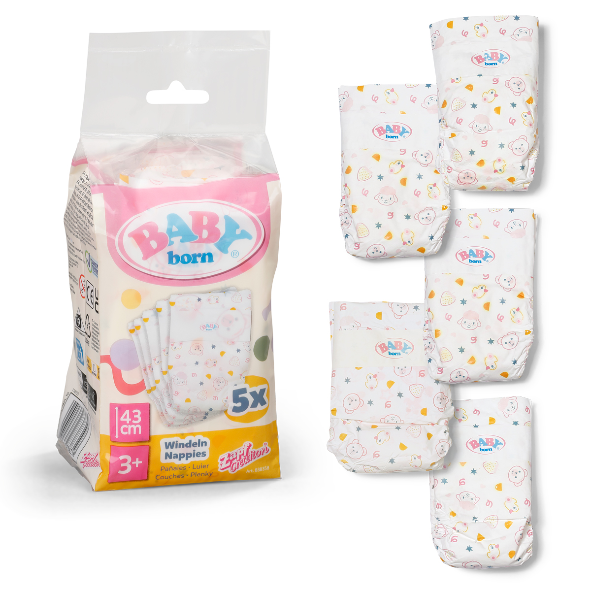 Diapers for Baby Born doll (5 pcs.)