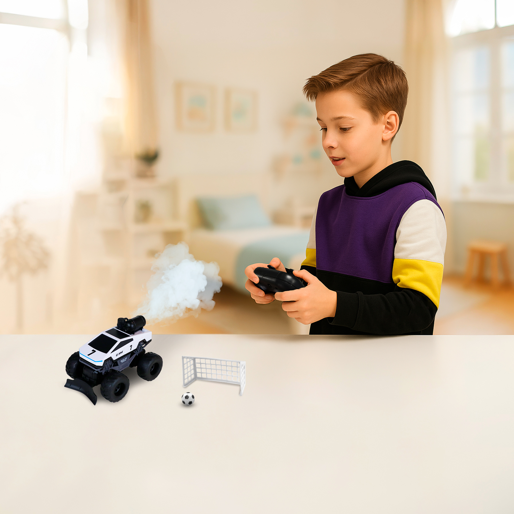 RC Spray Car – Cyber Ride (white, 1:24 scale, exhaust) RC Spray Car – Cyber Ride (white, 1:24 scale, exhaust)