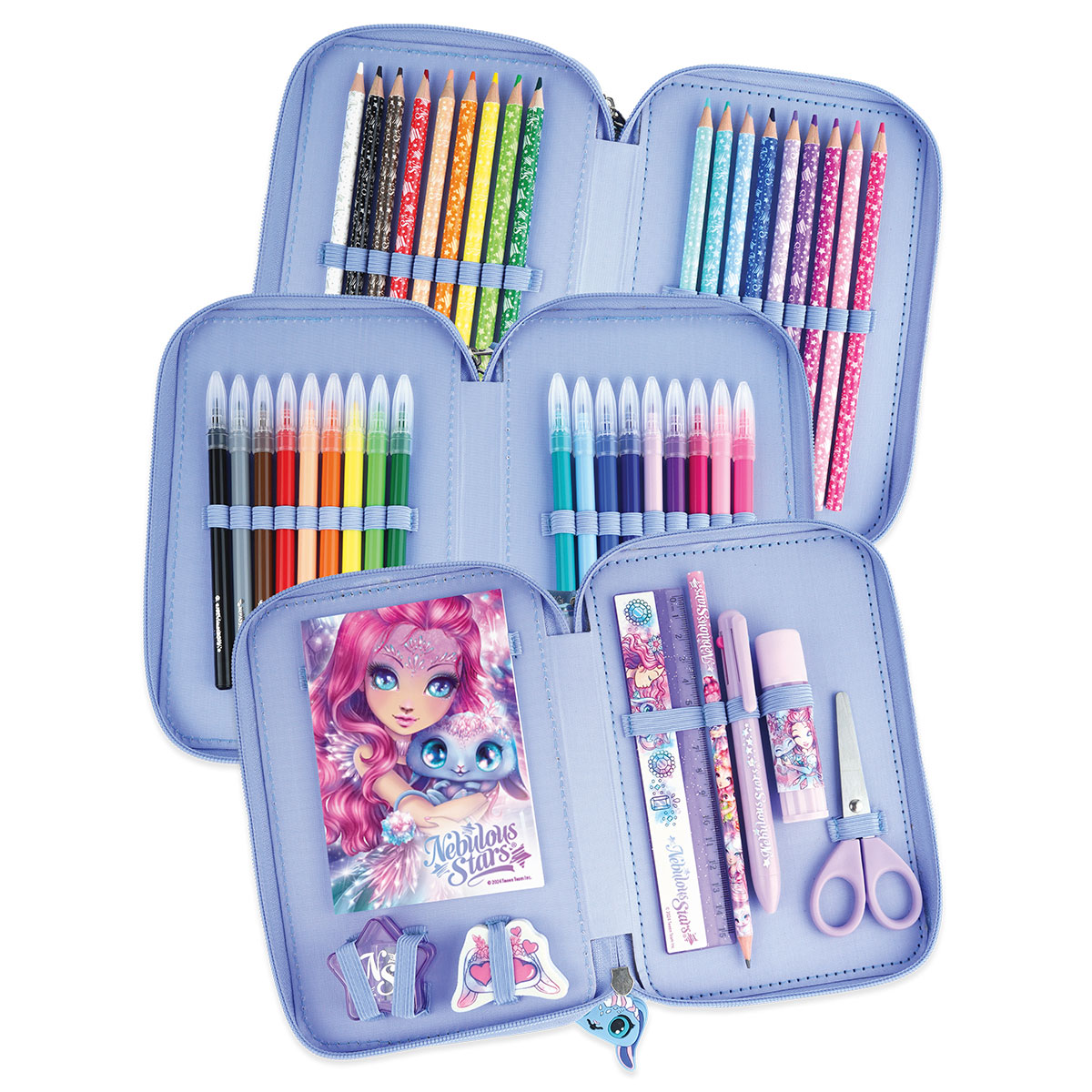 Triple pencil case with filling – Crystalia Triple pencil case with filling – Crystalia
