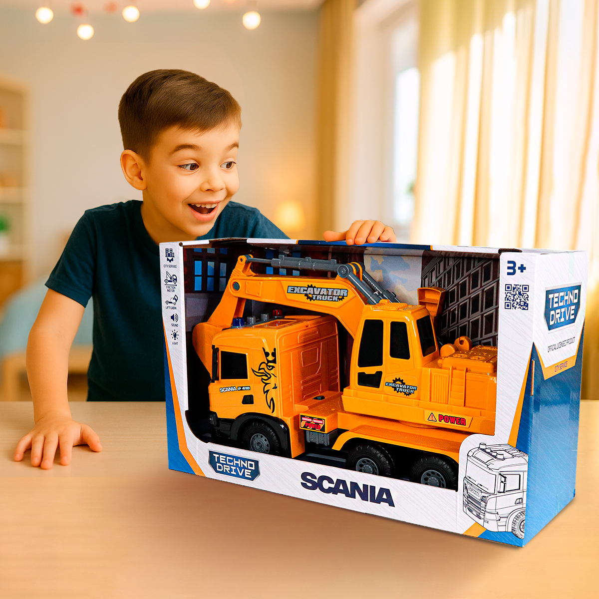 Автомодель серии Super Big Truck – Экскаватор Scania (свет, звук)