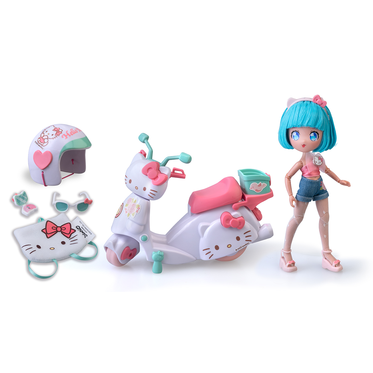 Hello Kitty 4SF Manga Dolls - Pink on a Scooter Play Set Hello Kitty 4SF Manga Dolls - Pink on a Scooter Play Set