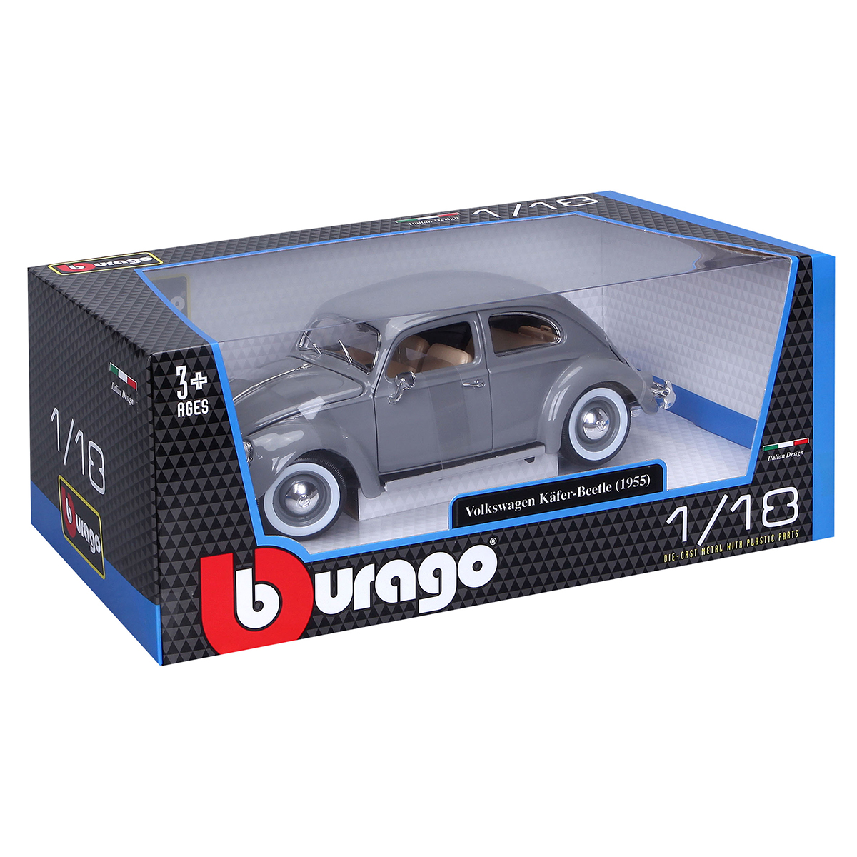 Автомодель - Volkswagen Käfer Beetle (1955) (сірий, 1:18)