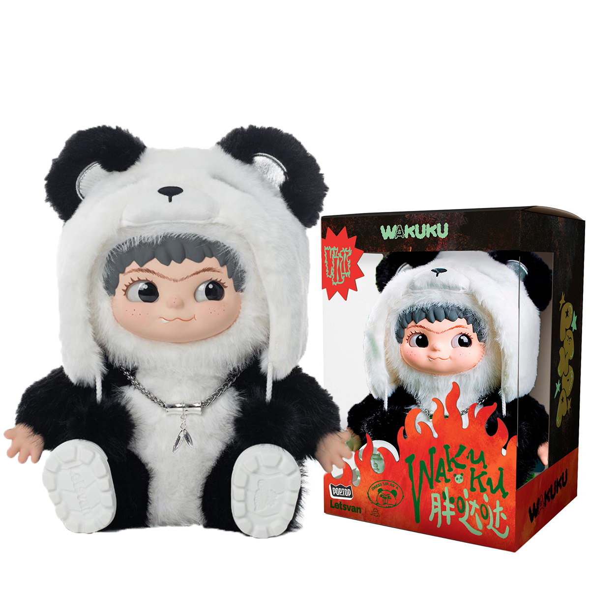 Limited Edition POP TOP Letsvan Plush Toy from the Wakuku Series - Panda 800% (37 cm)