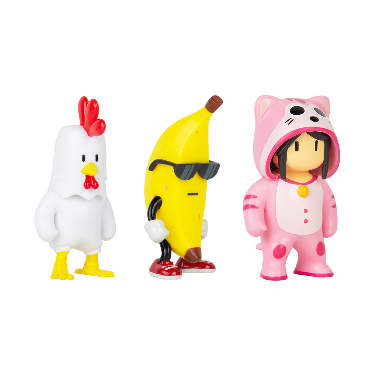 Stumble Guys Collectible Figure Set - Chicken, Banana, Meowmer