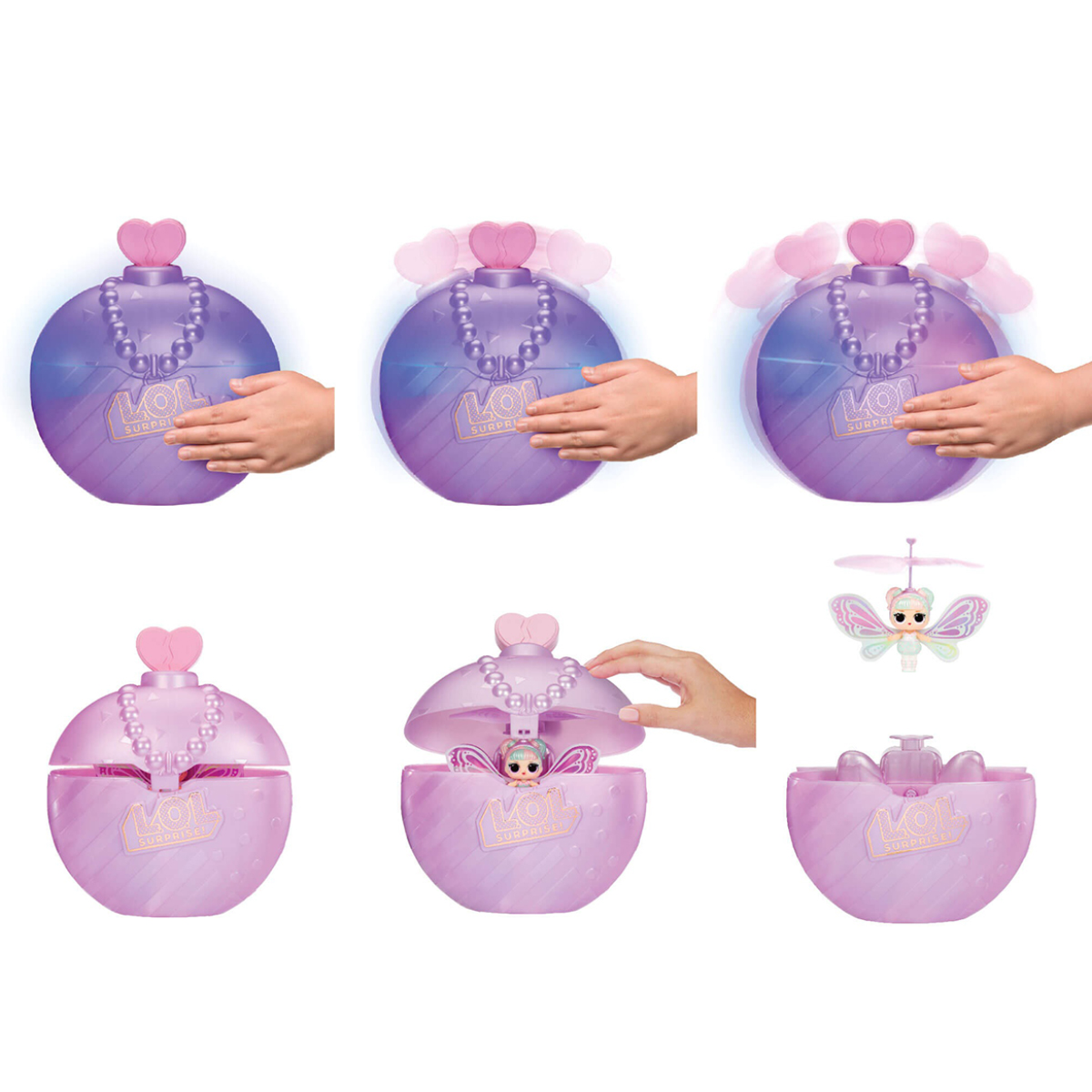 A playset featuring an interactive LOL Surprise! Magic Flyers doll – Sweetie Fly